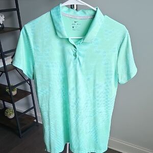 Nike Green Polo Golf Shirt Lightweight Breathable Casual Size Medium
